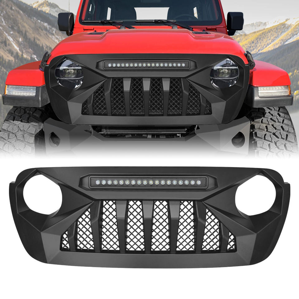 4K 4x4 Devil LED Grill for Jeep Wrangler JL and Gladiator JT