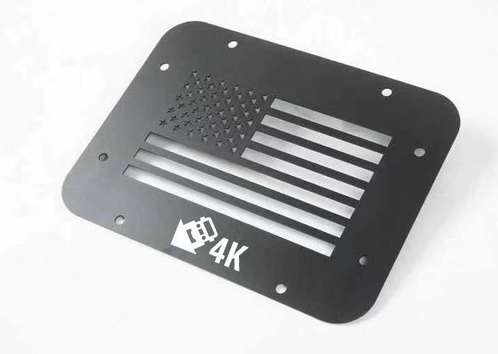 4K 4x4 Spare Tire Delete Plate - 4K Logo